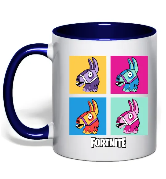Чашка з кольоровою ручкою Fortnite Lama Глибокий темно-синій фото