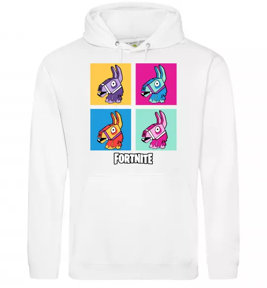 Чоловіча толстовка (худі) Fortnite Lama Білий фото