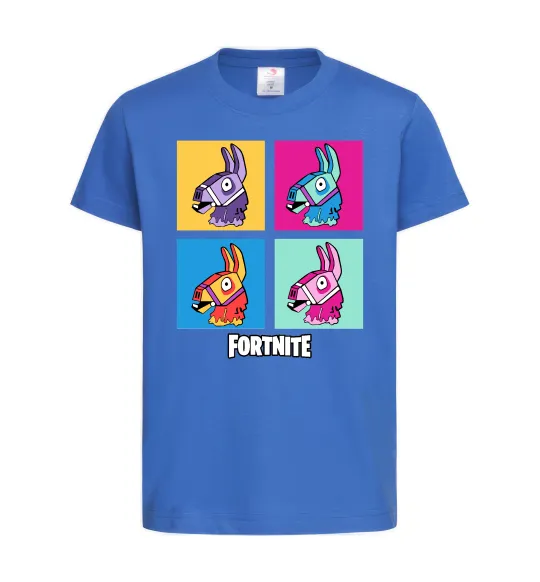 Дитяча футболка Fortnite Lama Яскраво-синій фото