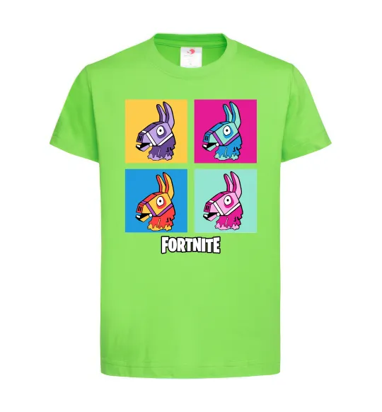 Дитяча футболка Fortnite Lama Лаймовий фото