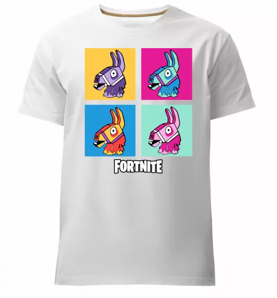 Чоловіча преміум футболка Fortnite Lama Білий фото