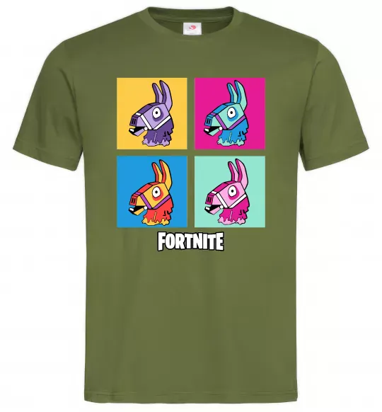 Чоловіча футболка Fortnite Lama Оливковий фото