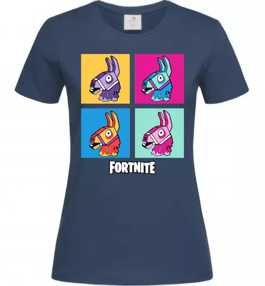 Жіноча футболка Fortnite Lama Темно-синій фото
