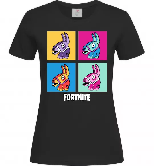 Жіноча футболка Fortnite Lama Чорний фото