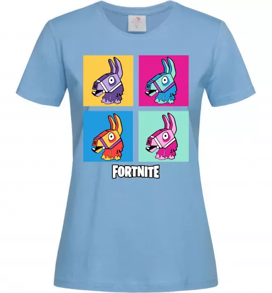 Жіноча футболка Fortnite Lama Блакитний фото