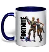 Чашка з кольоровою ручкою Fortnite poster Глибокий темно-синій фото