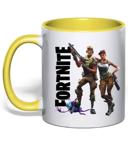 Чашка с цветной ручкой Fortnite poster Лимонный фото