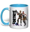 Чашка з кольоровою ручкою Fortnite poster Блакитний фото