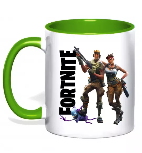 Чашка з кольоровою ручкою Fortnite poster Зелений фото