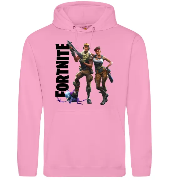 Мужская толстовка (худи) Fortnite poster Розовый фото