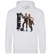 Мужская толстовка (худи) Fortnite poster Серый меланж фото