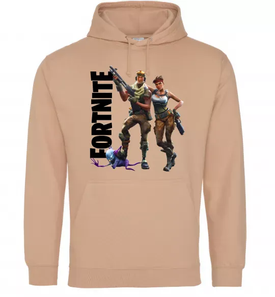 Мужская толстовка (худи) Fortnite poster Песочный фото