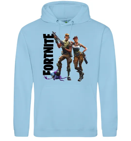 Мужская толстовка (худи) Fortnite poster Голубой фото