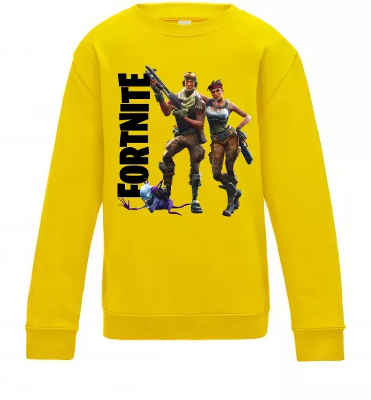 Дитячий світшот Fortnite poster Сонячно жовтий фото