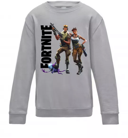 Дитячий світшот Fortnite poster Сірий меланж фото