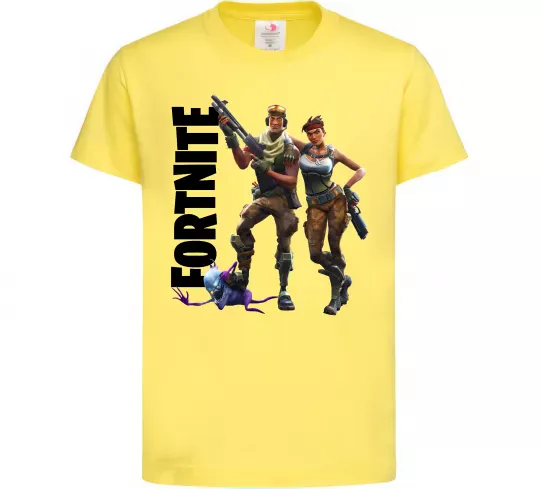 Дитяча футболка Fortnite poster Лимонний фото