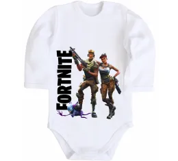 Дитячий бодік Fortnite poster Білий фото