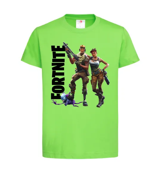 Дитяча футболка Fortnite poster Лаймовий фото