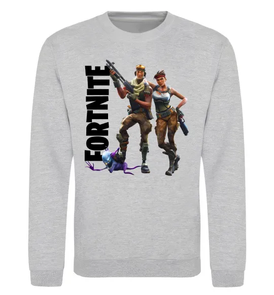 Свитшот Fortnite poster Серый меланж фото