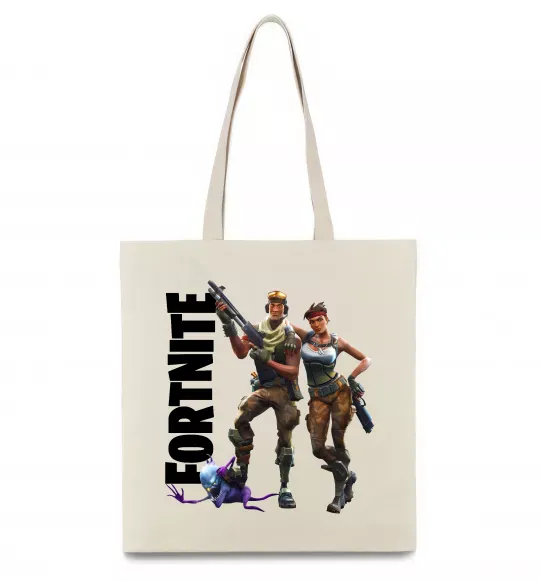 Еко-сумка Fortnite poster Бежевий фото