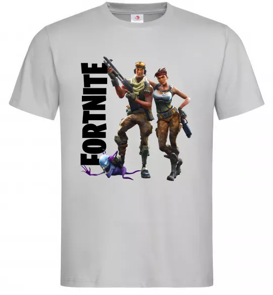 Чоловіча футболка Fortnite poster Сірий фото
