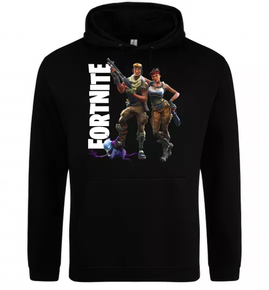Мужская толстовка (худи) Fortnite poster Черный фото