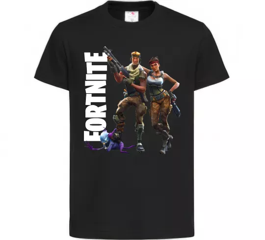 Дитяча футболка Fortnite poster Чорний фото