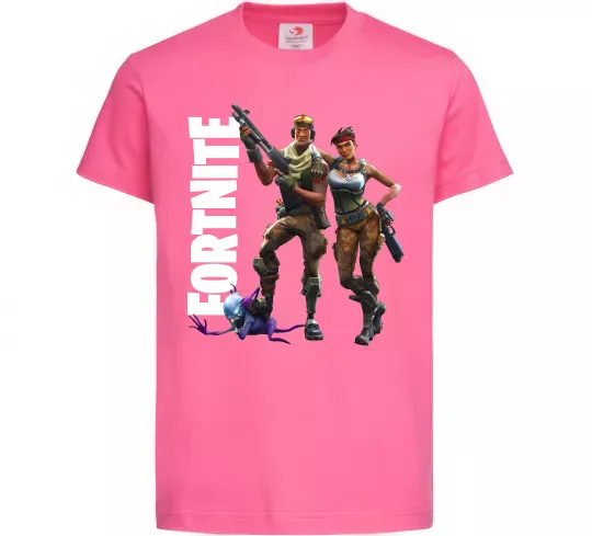 Дитяча футболка Fortnite poster Яскраво-рожевий фото
