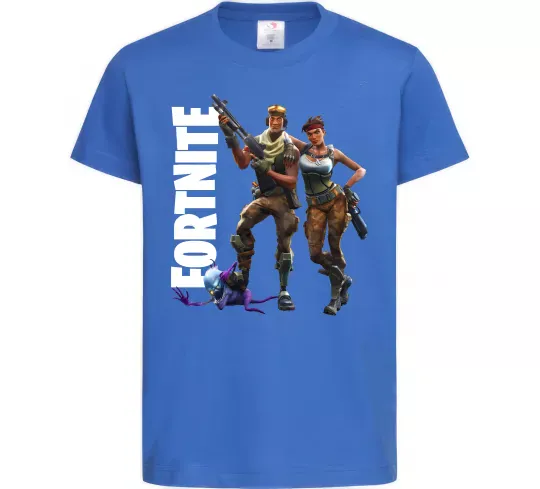 Дитяча футболка Fortnite poster Яскраво-синій фото