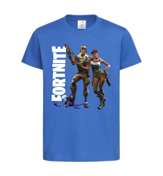 Дитяча футболка Fortnite poster Яскраво-синій фото