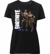 Женская премиум футболка Fortnite poster Черный фото
