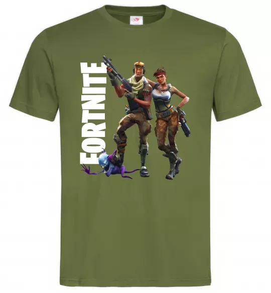 Чоловіча футболка Fortnite poster Оливковий фото