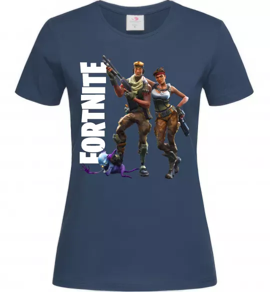 Женская футболка Fortnite poster Темно-синий фото