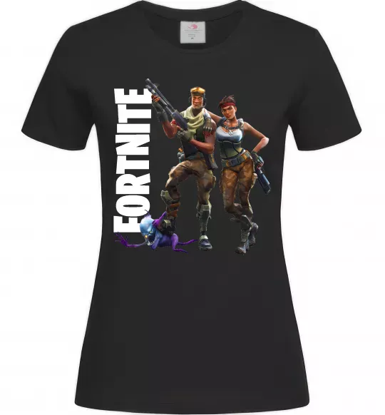 Женская футболка Fortnite poster Черный фото