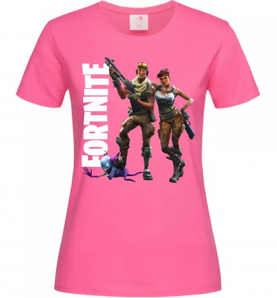 Женская футболка Fortnite poster Ярко-розовый фото
