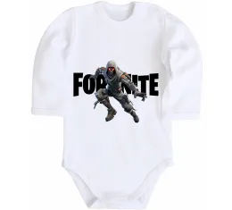 Дитячий бодік Fortnite skin Білий фото