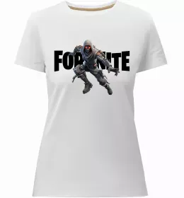 Женская премиум футболка Фортнайт колаж Черный фото