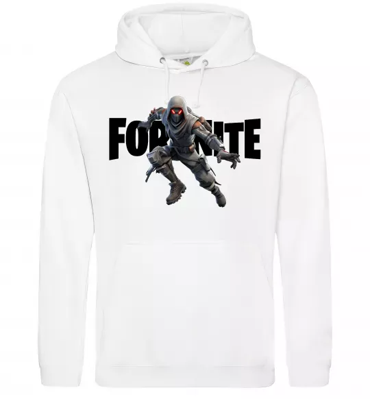 Мужская толстовка (худи) Fortnite skin Белый фото