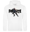 Мужская толстовка (худи) Fortnite skin Белый фото