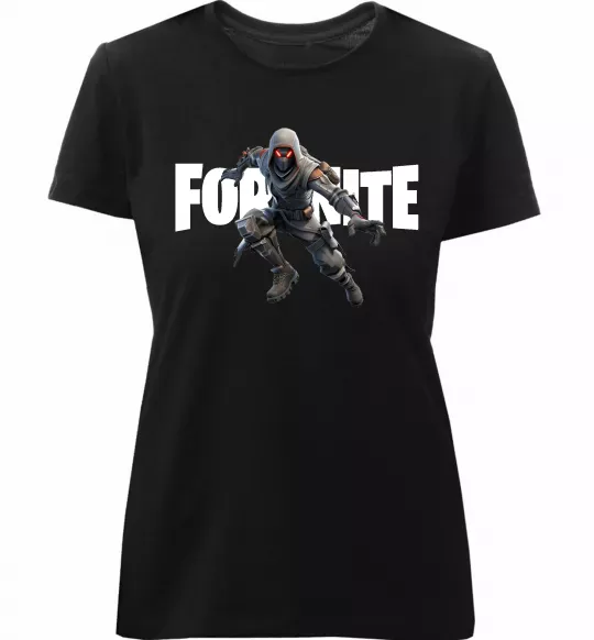 Жіноча преміум футболка Fortnite skin Чорний фото