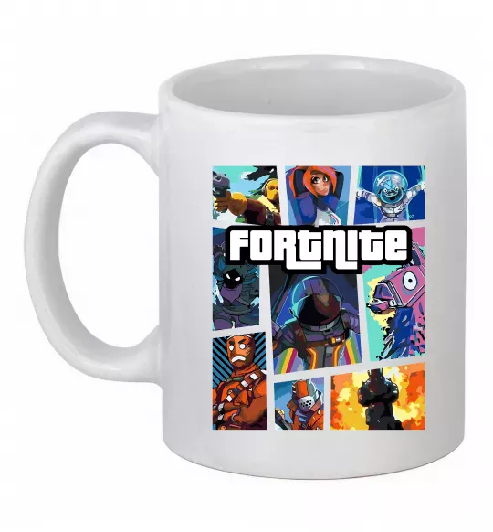Чашка керамическая Fortnite GTA art Белый фото