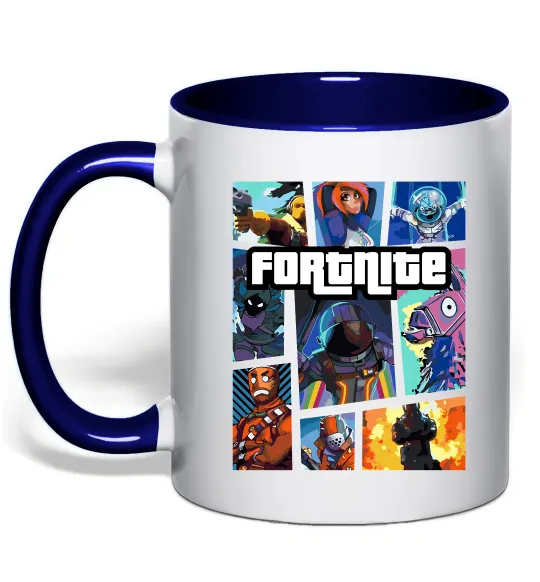 Чашка с цветной ручкой Fortnite GTA art Глубокий темно-синий фото