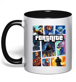 Чашка з кольоровою ручкою Фортнайт капитан по обнимашкам Червоний фото