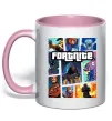 Чашка с цветной ручкой Fortnite GTA art Нежно розовый фото