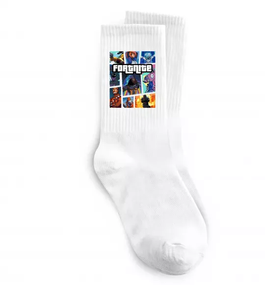 Носки Fortnite GTA art Белый фото