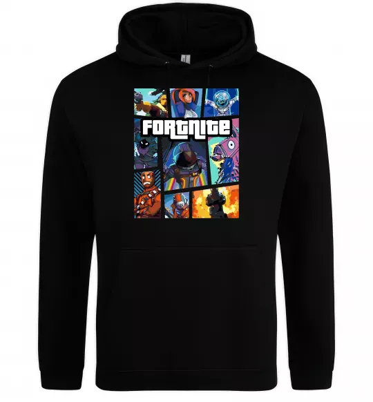 Мужская толстовка (худи) Fortnite GTA art Черный фото