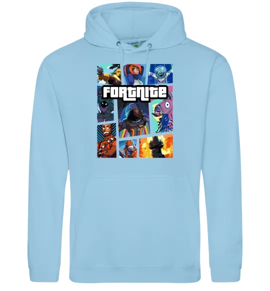 Чоловіча толстовка (худі) Fortnite GTA art Блакитний фото