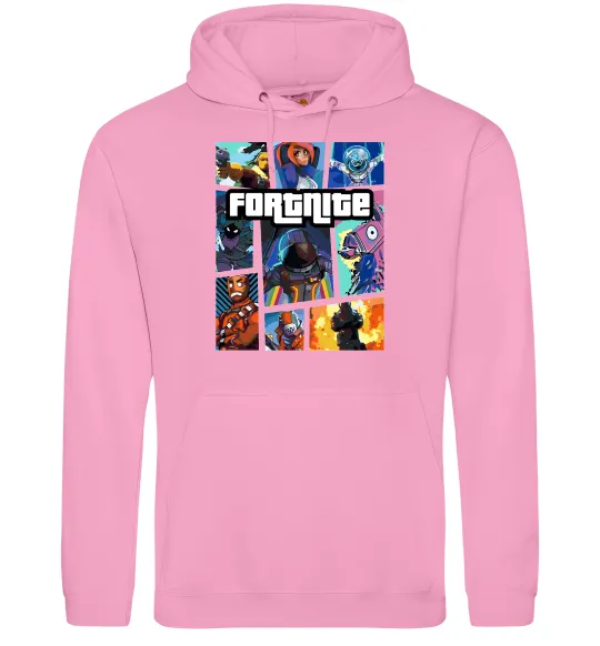 Женская толстовка (худи) Fortnite GTA art Розовый фото
