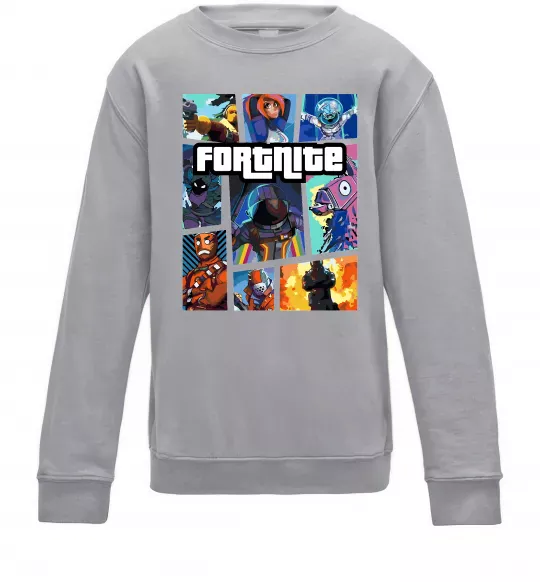 Дитячий світшот Fortnite GTA art Сірий меланж фото