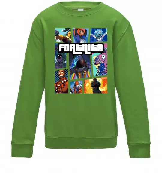 Дитячий світшот Fortnite GTA art Лаймовий фото